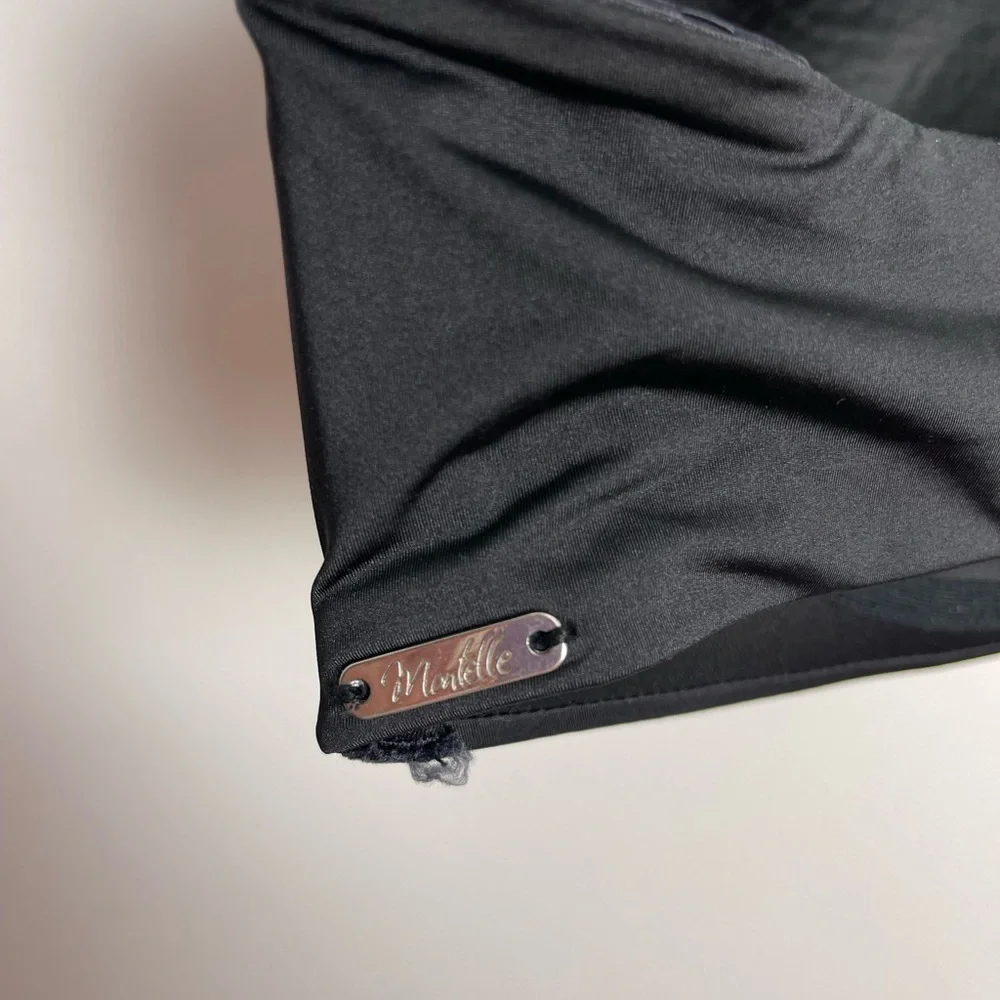 Montelle Lingerie Elegant Black Women's Bra with Rhinestone Charm - 38D - Picture 6 of 7